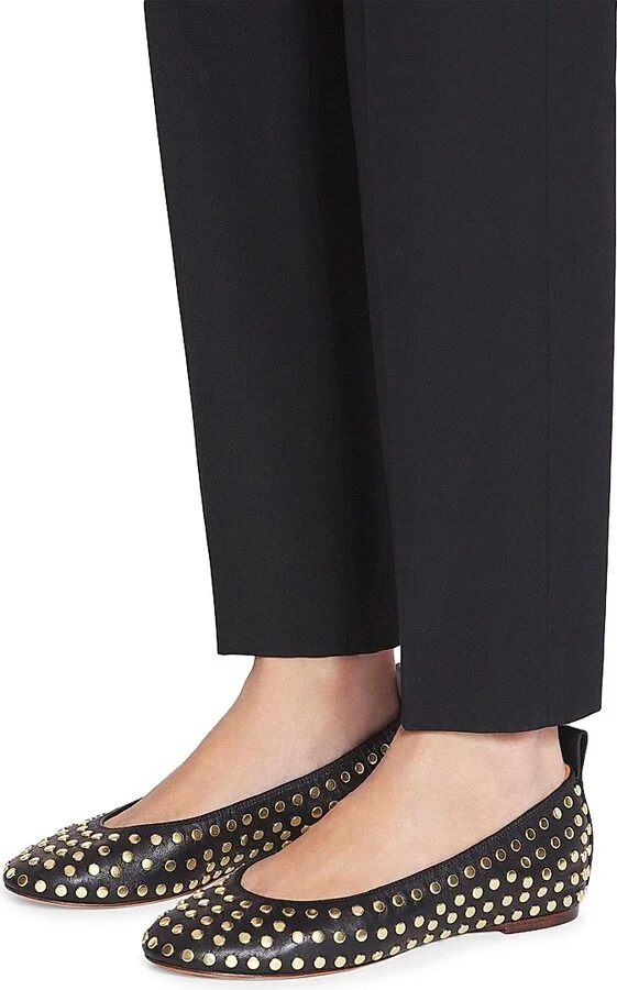 Women's The Leather Ballerina Flat with Studs - Black - Size 5 - Image 5