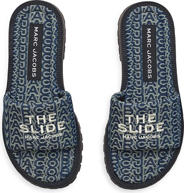 Women's The Slide Denim Monogram Sandals - Denim - Size 5 - Image 3