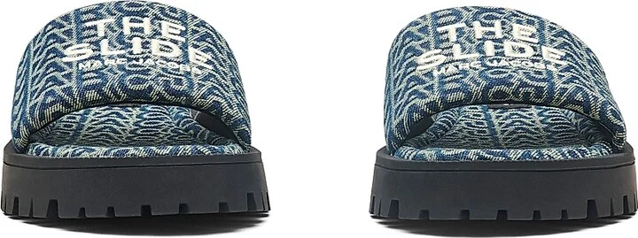Women's The Slide Denim Monogram Sandals - Denim - Size 5 - Image 4