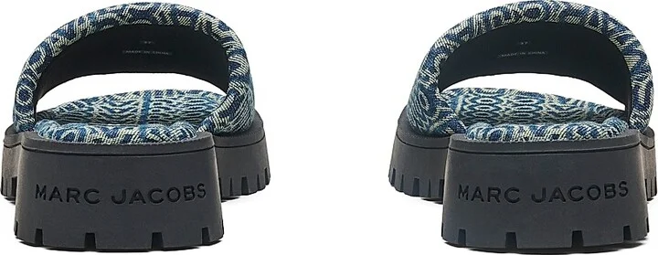 Women's The Slide Denim Monogram Sandals - Denim - Size 5 - Image 5