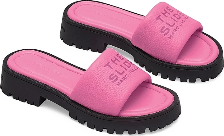 Women's The Slide Leather Sandals - Bow Pink - Size 6 - Image 2