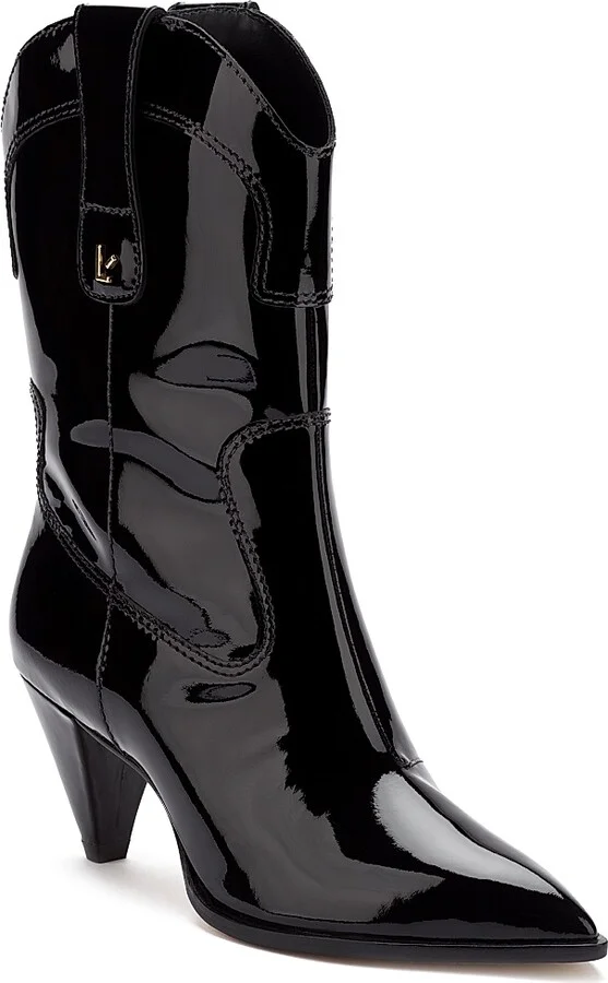 Women's Thelma Patent Leather Short Boots - Black - Size 5.5 - Image 2
