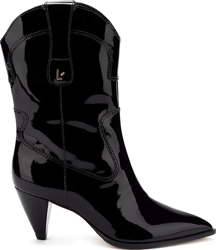 Women's Thelma Patent Leather Short Boots - Black - Size 5.5