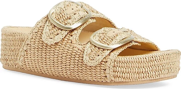 Women's Theo 40MM Cotton-Blend Platform Sandals - Natural - Size 5 - Image 2