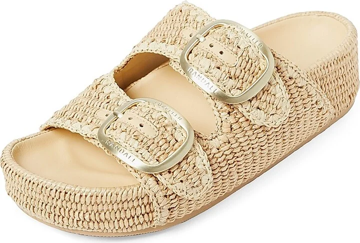 Women's Theo 40MM Cotton-Blend Platform Sandals - Natural - Size 5 - Image 3