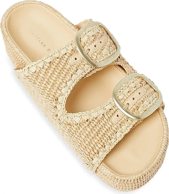 Women's Theo 40MM Cotton-Blend Platform Sandals - Natural - Size 5 - Image 4
