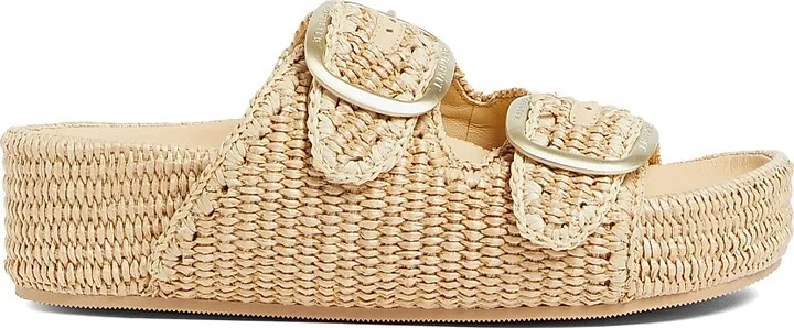 Women's Theo 40MM Cotton-Blend Platform Sandals - Natural - Size 5
