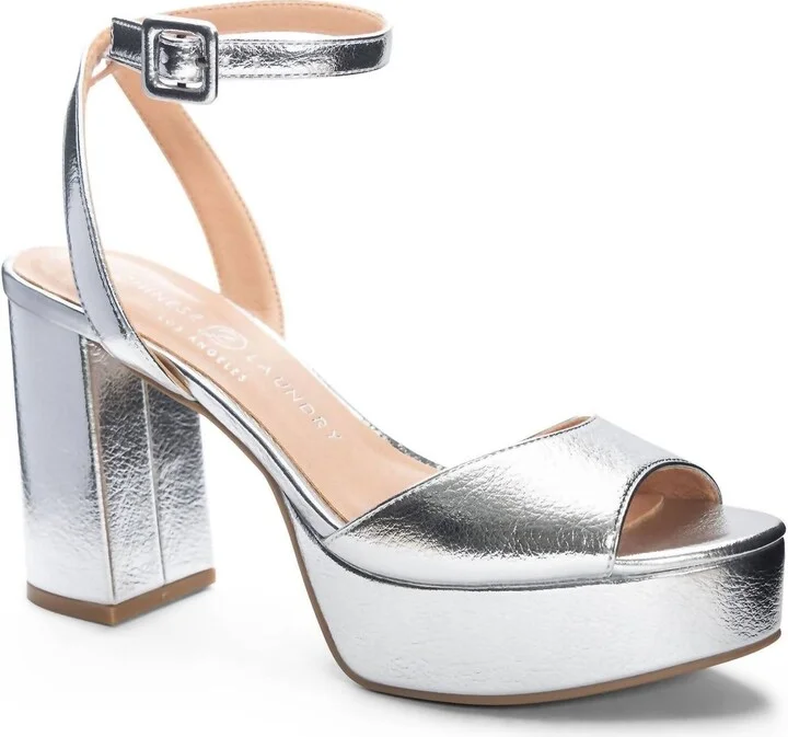 Women's Theresa Platform Heels In Silver Metallic