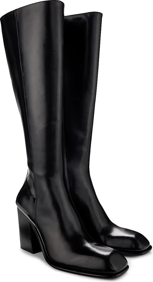 Women's Throttle 95MM Leather Knee-High Boots - Black - Size 5 - Image 2