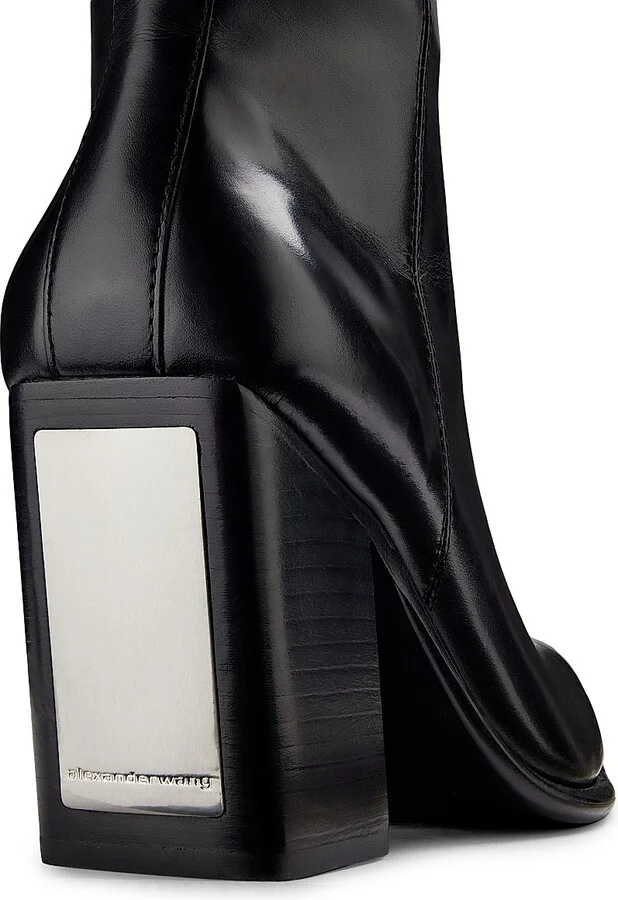 Women's Throttle 95MM Leather Knee-High Boots - Black - Size 5 - Image 5