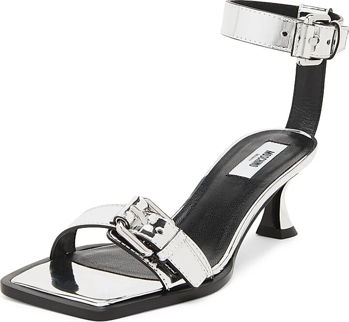 Women's Tie-Me 55MM Mirrored Sandals - Silver - Size 6 - Image 2