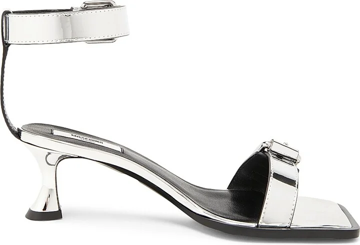 Women's Tie-Me 55MM Mirrored Sandals - Silver - Size 6