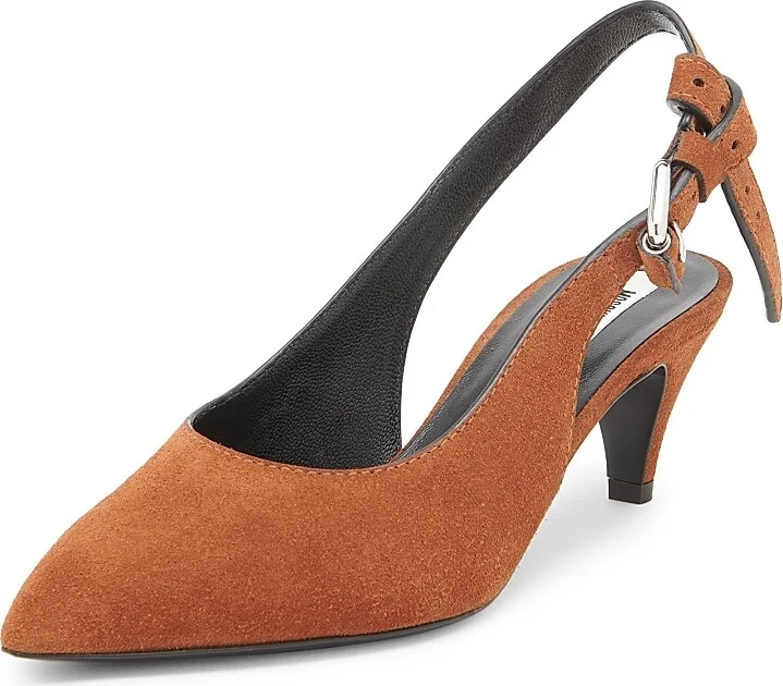 Women's Tie-Me 55MM Suede Slingback Pumps - Rust - Size 5 - Image 2