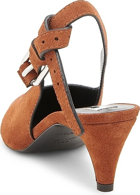 Women's Tie-Me 55MM Suede Slingback Pumps - Rust - Size 5 - Image 3