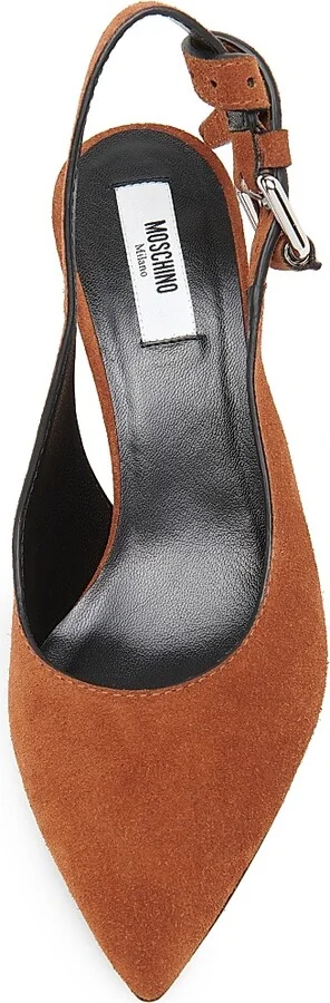 Women's Tie-Me 55MM Suede Slingback Pumps - Rust - Size 5 - Image 4
