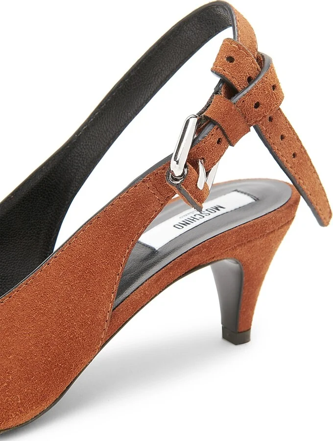 Women's Tie-Me 55MM Suede Slingback Pumps - Rust - Size 5 - Image 5