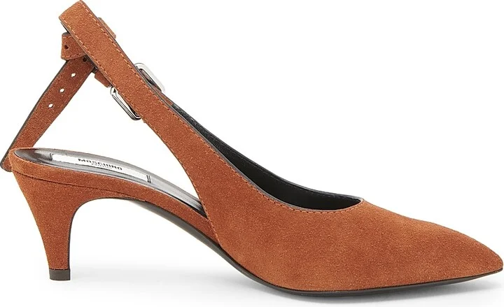 Women's Tie-Me 55MM Suede Slingback Pumps - Rust - Size 5