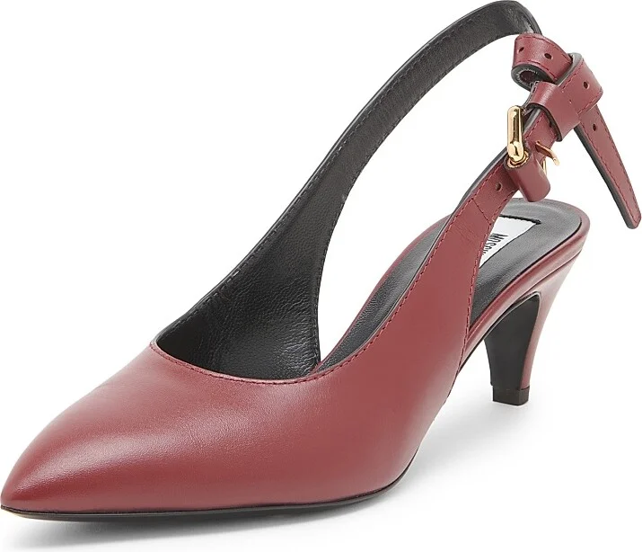 Women's Tie-Me Leather Pumps - Wine - Size 6 - Image 2