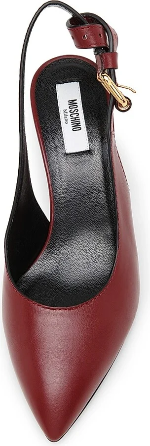 Women's Tie-Me Leather Pumps - Wine - Size 6 - Image 4