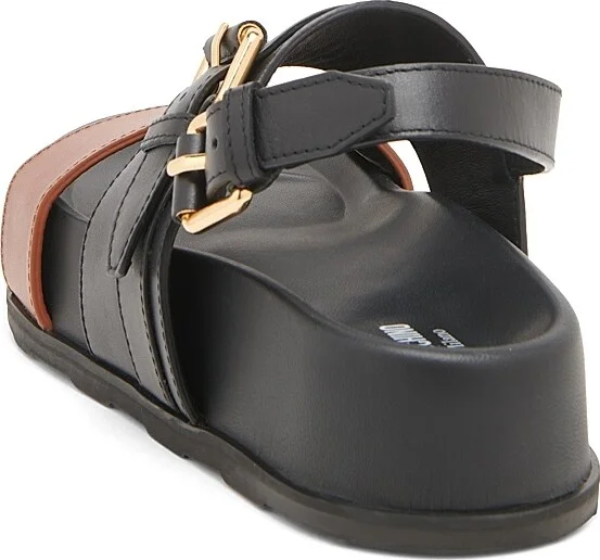 Women's Tie-Me Leather Sandals - Hide Black - Size 6 - Image 3
