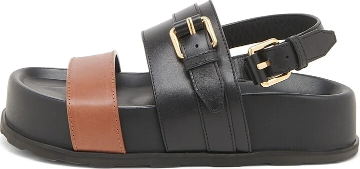 Women's Tie-Me Leather Sandals - Hide Black - Size 6