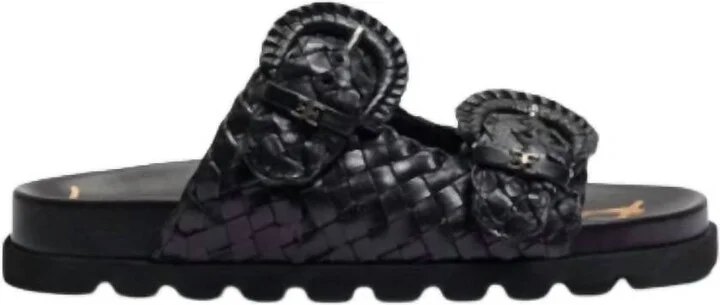 Women's Tiffanie Slide Footbed Sandal In Black Woven