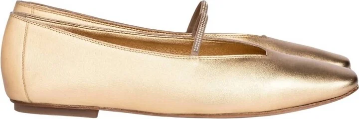 Women's Tila Metallic Leather Ballerina Flats In Gold