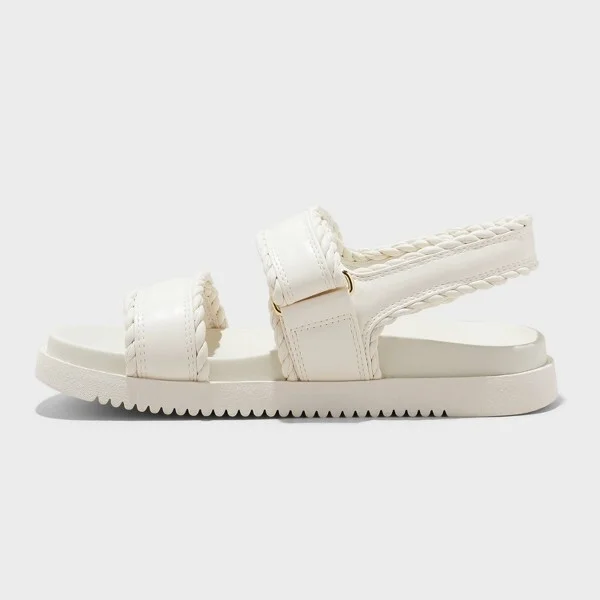 Women's Tilly Raffia Platform Footbed Sandals - A New Day™ : Cushioned Insole, Hook and Loop Closure - Image 3