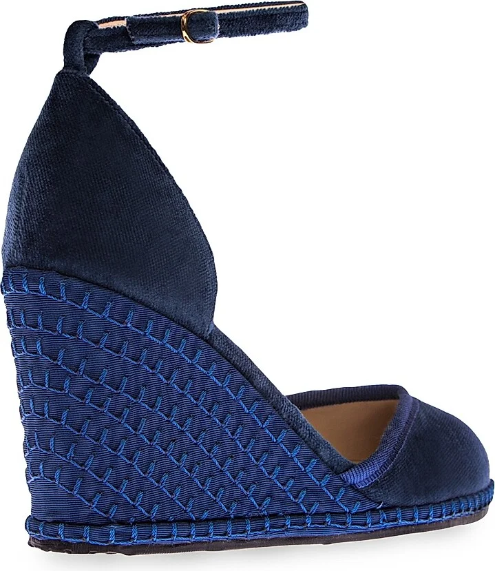 Women's Timeless Delfina 100MM Cotton Velvet Wedge Pumps - Delfina - Size 5 - Image 2
