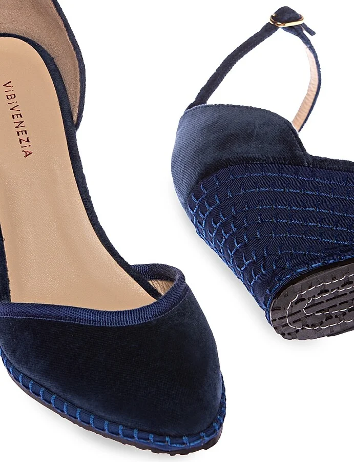 Women's Timeless Delfina 100MM Cotton Velvet Wedge Pumps - Delfina - Size 5 - Image 3