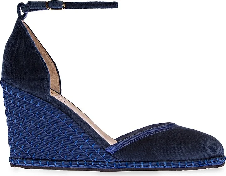 Women's Timeless Delfina 100MM Cotton Velvet Wedge Pumps - Delfina - Size 5