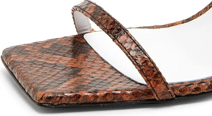 Women's Tina 100MM Snake Leather Sandals - Moka - Size 6.5 - Image 6
