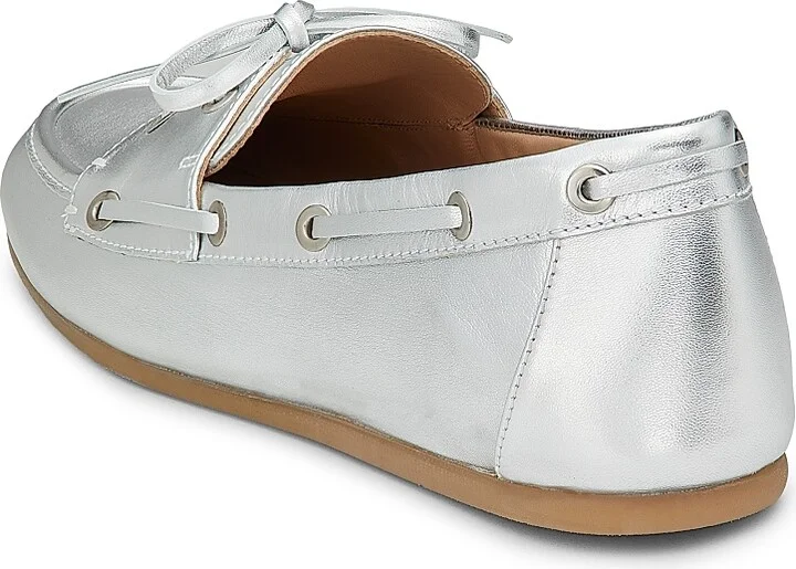 Women's Tinsley Metallic Leather Boat Shoes - Silver - Size 5.5 - Image 3