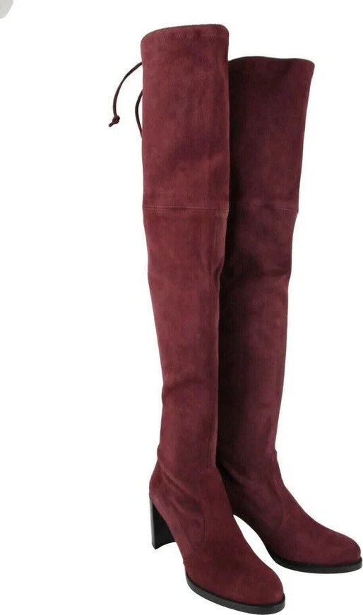 Women's Tipland Cabernet Burgundy Suede Over the Knee Boot - Image 4