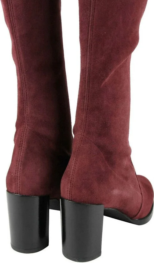 Women's Tipland Cabernet Burgundy Suede Over the Knee Boot - Image 5