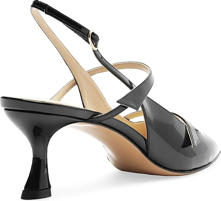 Women's Tita 60MM Leather Slingback Pumps - Black - Size 6.5 - Image 2