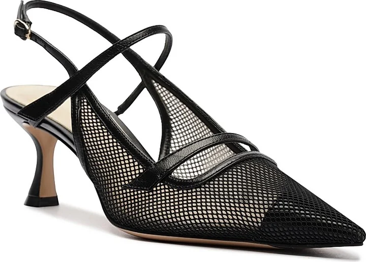 Women's Tita 60MM Mesh & Leather Pumps - Black - Size 6 - Image 2