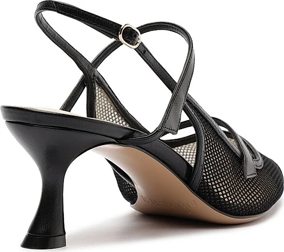 Women's Tita 60MM Mesh & Leather Pumps - Black - Size 6 - Image 3