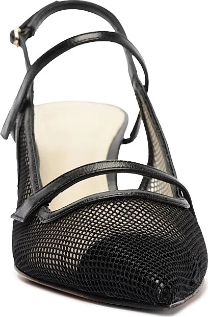 Women's Tita 60MM Mesh & Leather Pumps - Black - Size 6 - Image 5