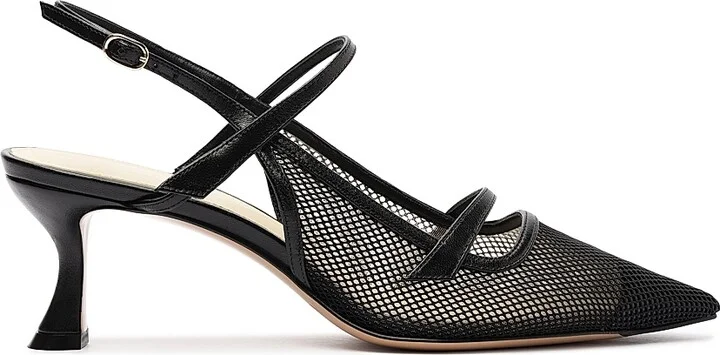 Women's Tita 60MM Mesh & Leather Pumps - Black - Size 6