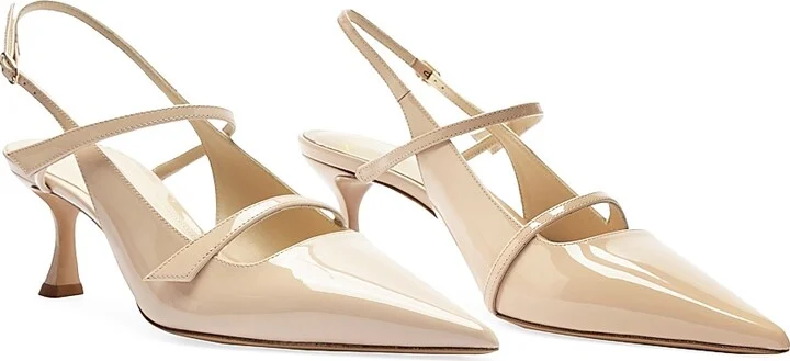 Women's Tita 60MM Patent Leather Slingback Pumps - Semolina - Size 7 - Image 2