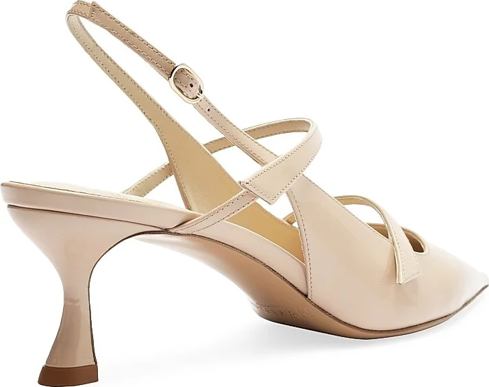 Women's Tita 60MM Patent Leather Slingback Pumps - Semolina - Size 7 - Image 4