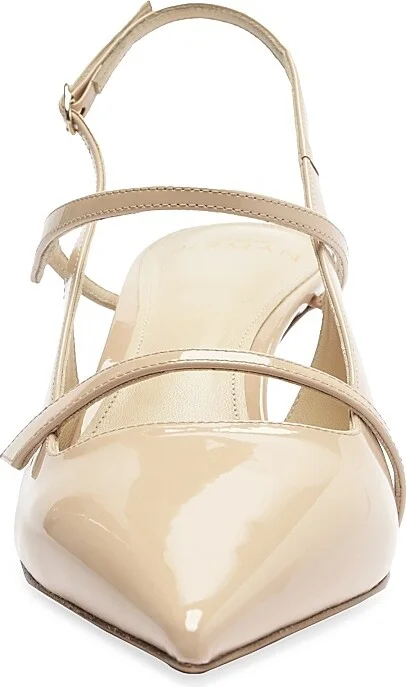 Women's Tita 60MM Patent Leather Slingback Pumps - Semolina - Size 7 - Image 5