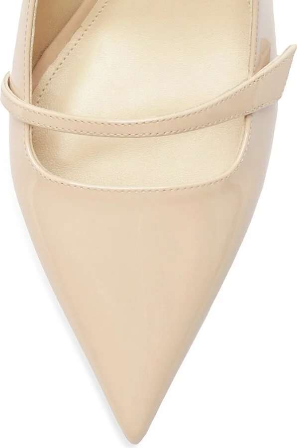 Women's Tita 60MM Patent Leather Slingback Pumps - Semolina - Size 7 - Image 7