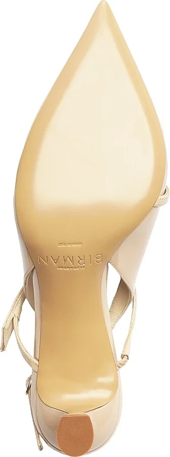 Women's Tita 60MM Patent Leather Slingback Pumps - Semolina - Size 7 - Image 9