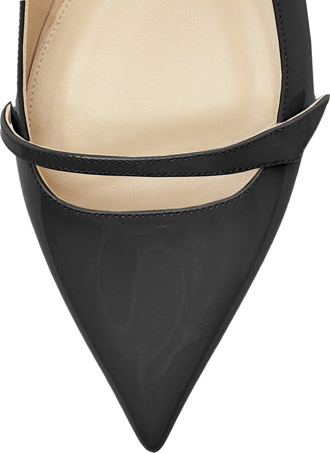 Women's Tita Double-Strap Leather Flats - Black - Size 7.5 - Image 5