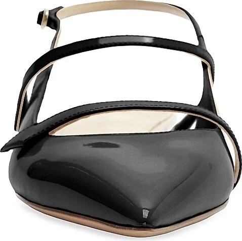 Women's Tita Double-Strap Leather Flats - Black - Size 7.5 - Image 6