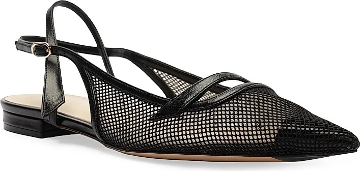 Women's Tita Mesh & Leather Slingback Flats - Black - Size 7.5 - Image 2