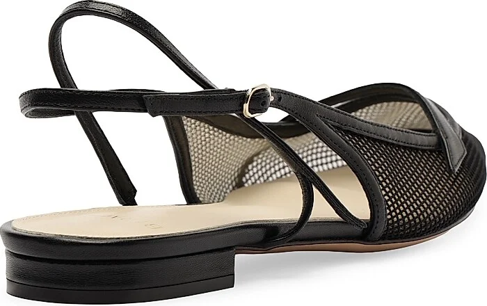 Women's Tita Mesh & Leather Slingback Flats - Black - Size 7.5 - Image 3