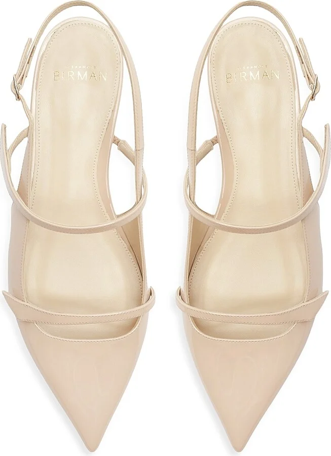 Women's Tita Patent Leather Slingback Flats - Semolina - Size 5.5 - Image 9